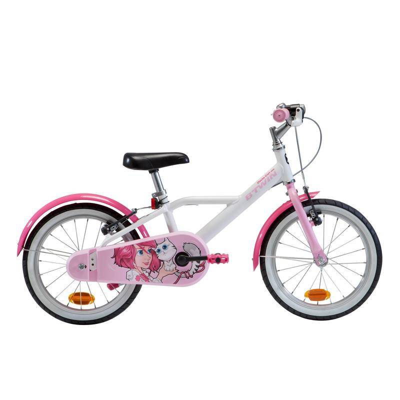 Btwin Bicicleta infantil 500 Aro 16 Docto Girl (Color: Blanco. Talla: 16)