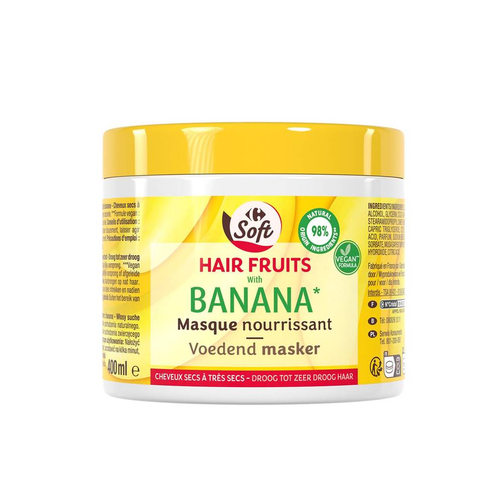 Carrefour - Masque cheveux nourrissant banane hair fruits (400ml)