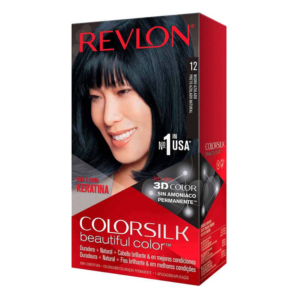 Revlon · Tinte colorsilk negro azulado 12 (300 g)