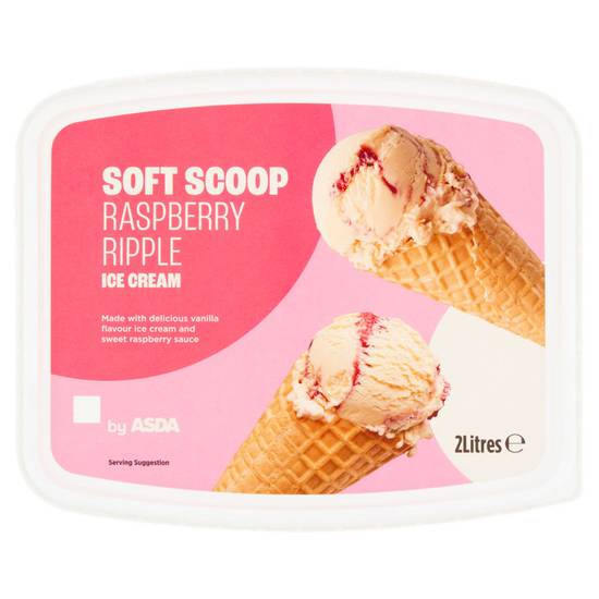 Asda Soft Scoop Raspberry Ripple Ice Cream 2 Litres