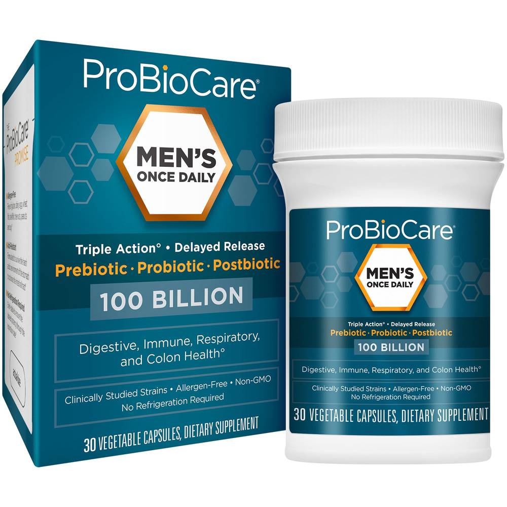 Probiocare Men's Once Daily Probiotic -Digestive Health - 100 Billion Cfus Capsules