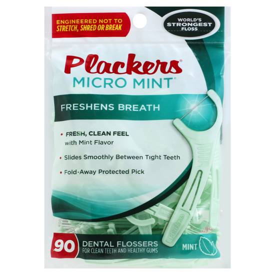 Plackers Micro Mint Dental Flossers (90 ct)