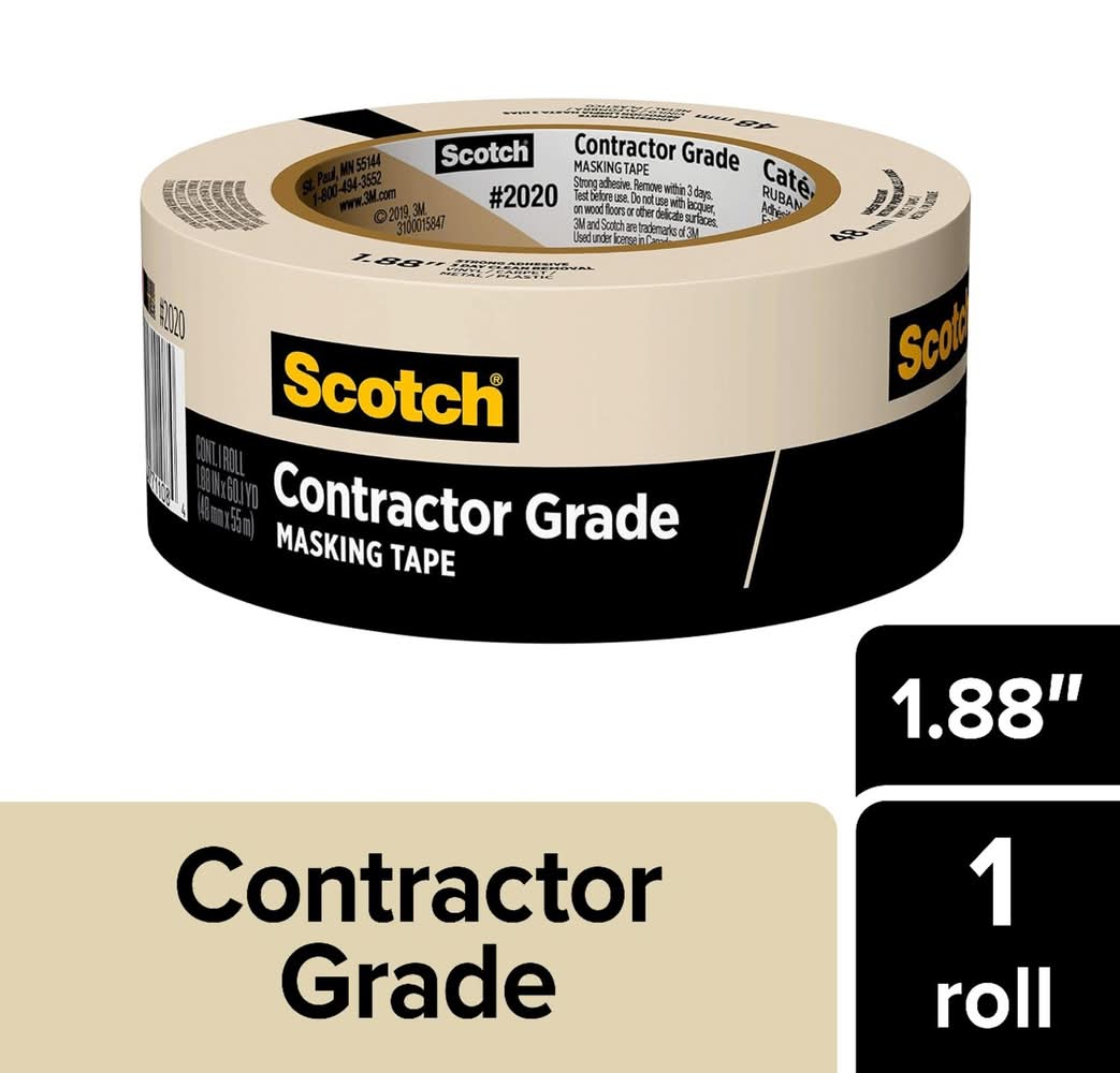 Scotch 2020 Contractor Grade 1.88-in x 60 Yard(s) Masking Tape