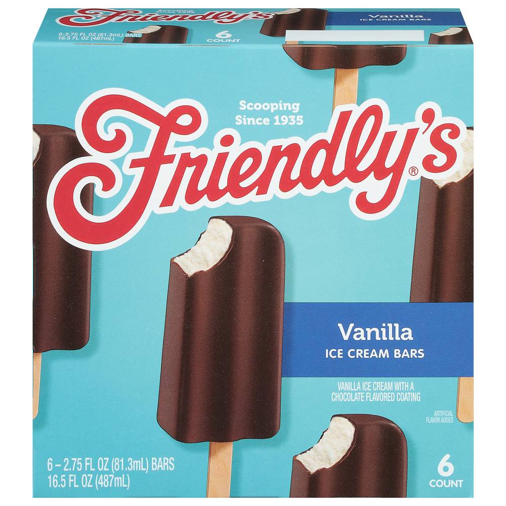 Friendly's Ice Cream Bar With Coating, Chocolate (16.75 fl oz, 6 ct)