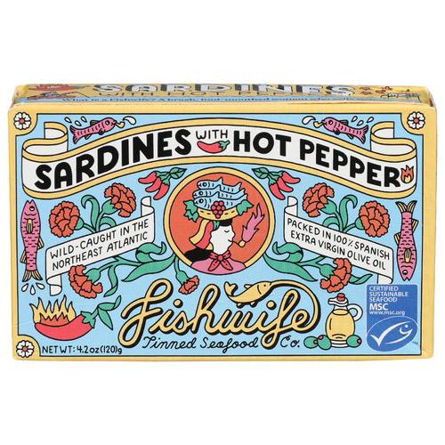 Fishwife Tinned Seafood Co. Sardines With Hot Peppers
