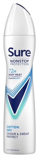 Sure Nonstop Protection Aerosol Cotton Dry Anti-Perspirant Deodorant (250ml)