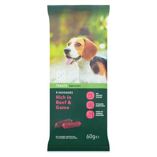Co-op Treats For Dogs 8 Sausages Rich In Beef & Game 60G
