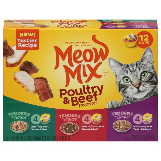 Meow Mix Poultry & Beef Tender Favorites Variety pack (12 ct)