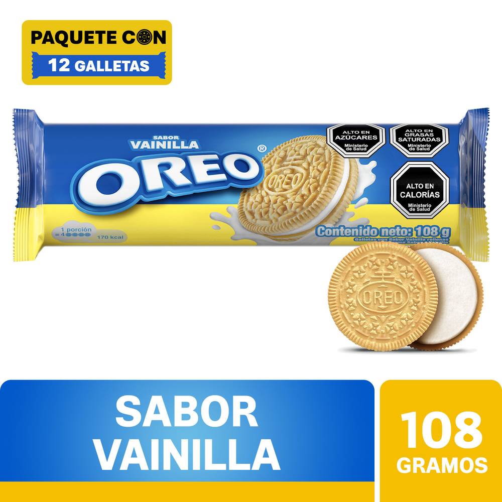 Oreo · Galletas vainilla con relleno sabor vainilla (108 g)