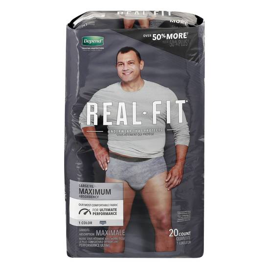 Depend Real-Fit Large/Xl Maximum Absorbency 1 Color Underwear (20 ct)
