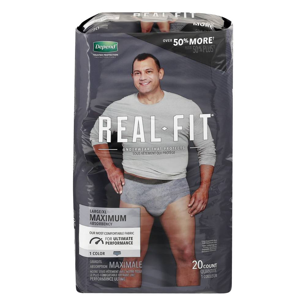 Depend Real-Fit Large/Xl Maximum Absorbency 1 Color Underwear