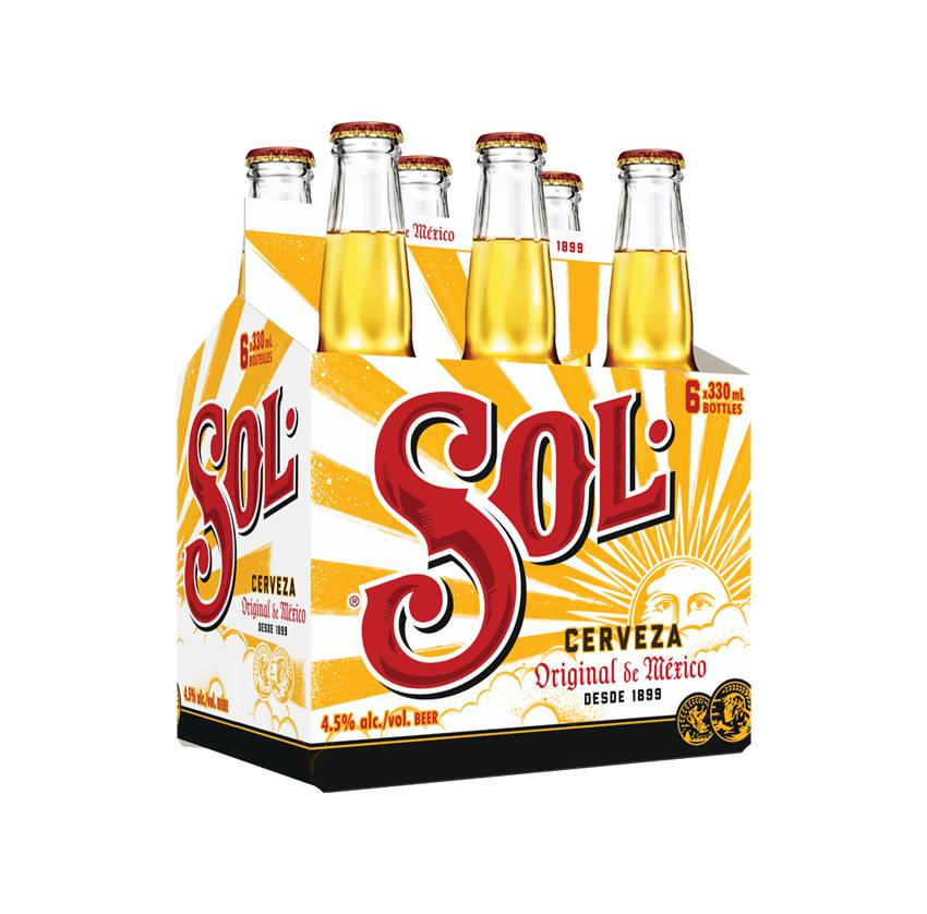 Sol Lager Beer (6 pack,330 mL)