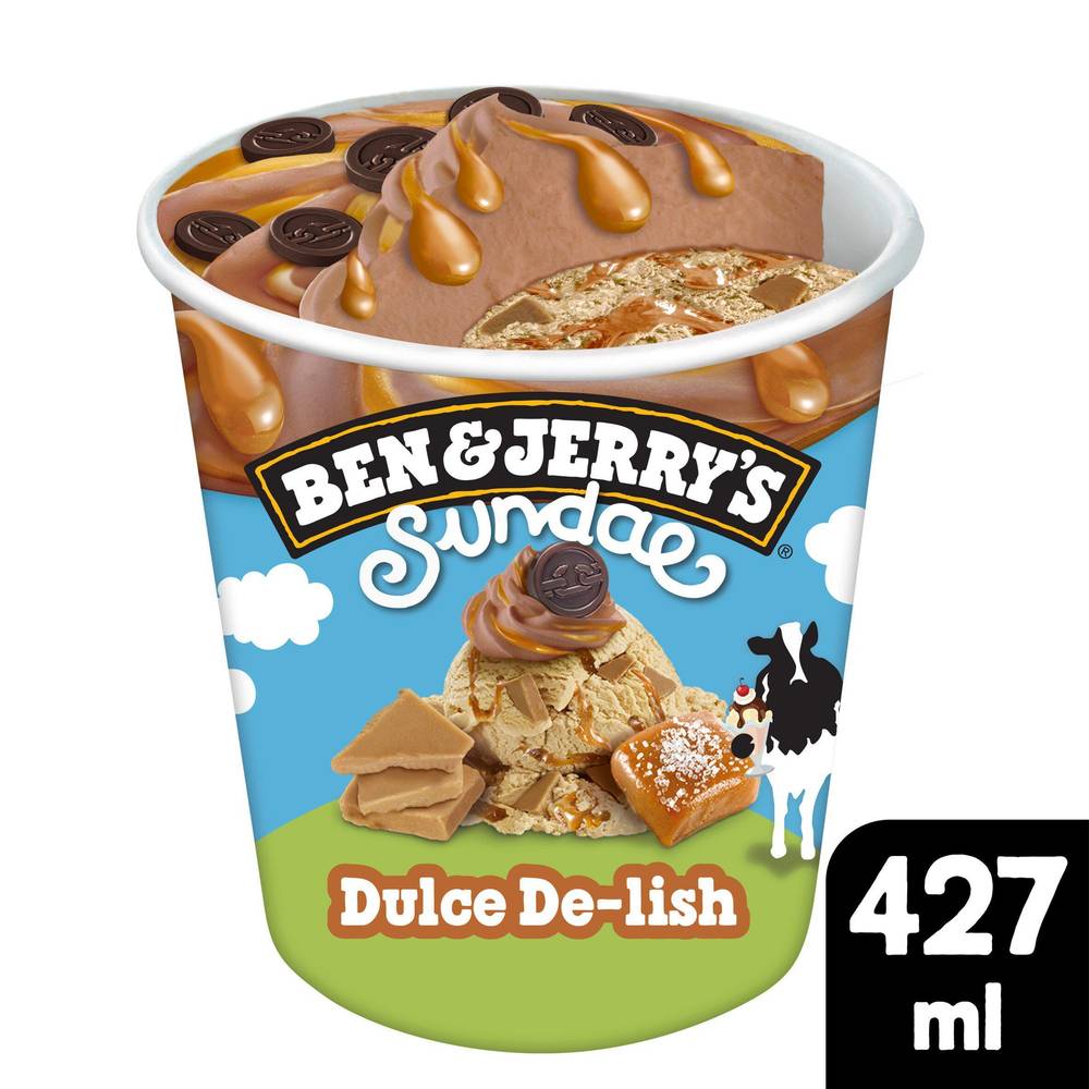 SAVE £2.00 Ben & Jerry's Sundae Dulce De Lish Caramel Ice Cream Tub 427ml