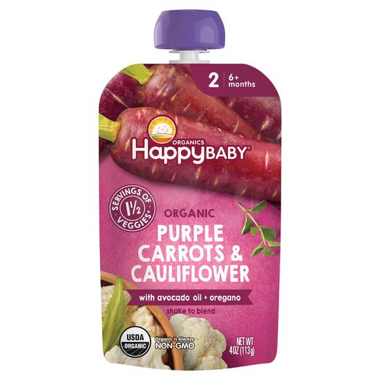 Happybaby Organics 2 (6+ months) Purple Carrots & Cauliflower