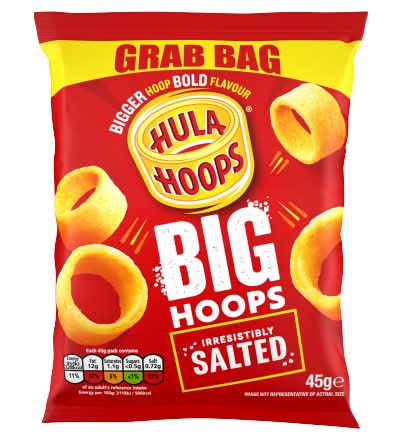 Hula Hoops Salted, Big Hoops Grab Bag Potato Rings (45g)