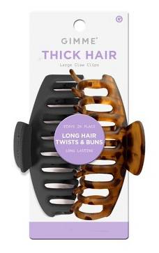 Gimme Beauty Thick Hair Claw Clips, Black-Tortoise