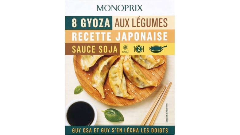 Monoprix Gyoza aux légumes recette japonaise sauce soja, surgelé La boîte de 8, 220g