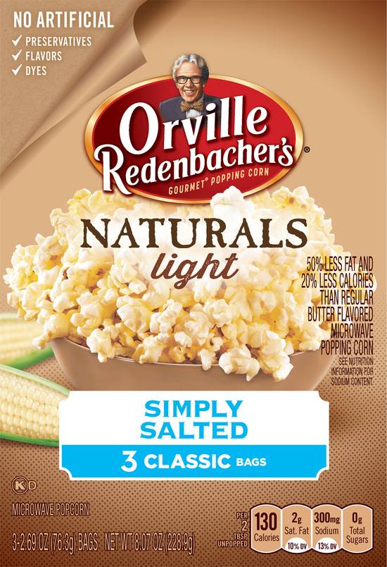Orville Redenbacher's Light Simply Salted Microwave Popcorn (3 x 2.69 oz)