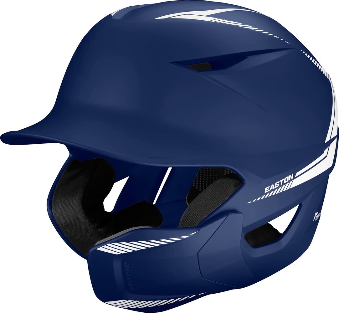 Easton Junior Elite Max Baseball Batting Helmet w/ Adjustable Jaw Guard (Navy/White, M/L)