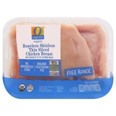 O Organics Organic Boneless Skinless Thin Chicken Breasts - 1 Lb