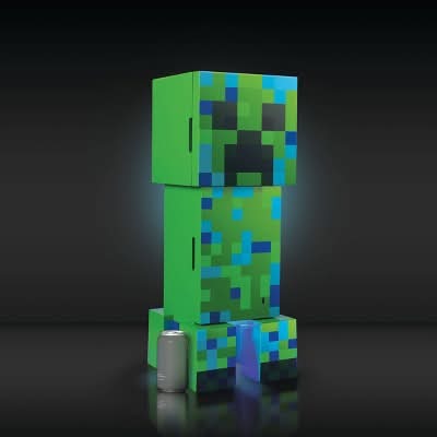 Minecraft Charged Creeper Figural Mini Fridge, Green
