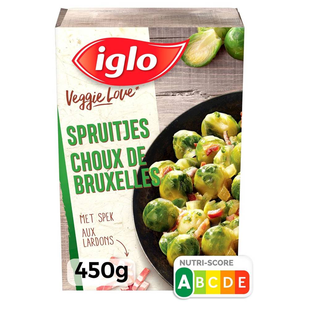 Iglo Veggie Love Choux de Bruxelles aux Lardons 450 g