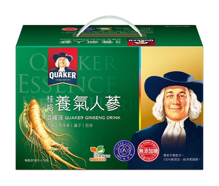 桂格無糖養氣人蔘盒裝60ml*19/盒#562542