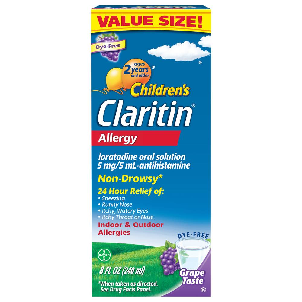 Claritin Children's Allergy Oral Solution Grape Taste (8 oz)