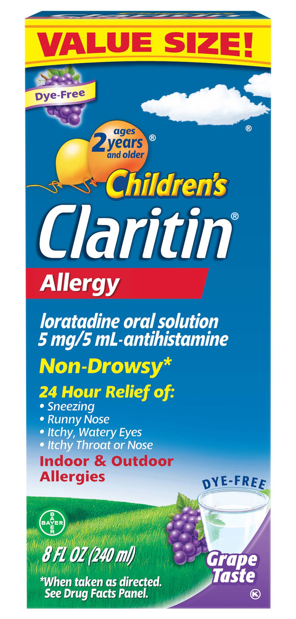 Claritin Children's Allergy Oral Solution Grape Taste (8 fl oz)