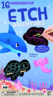 Mello Smello Waterland Valentine Etch Card Kit - 16 Count