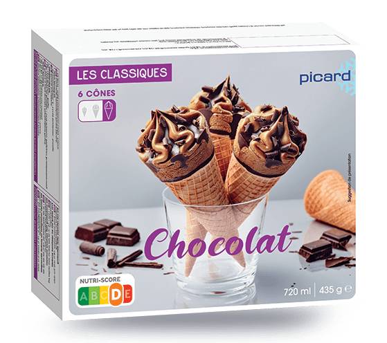 6 cônes chocolat