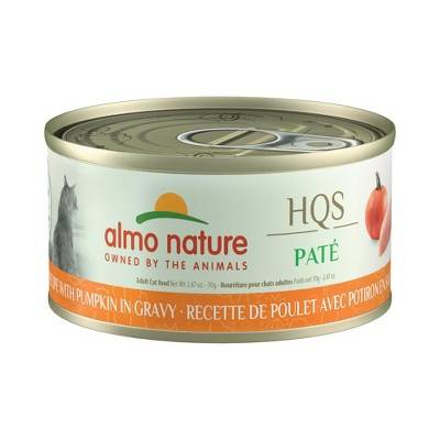 Almo Nature: HQS Pate' Cat Chicken Recipe W/ Pumpkin In Gravy Can Food, 24 Pack