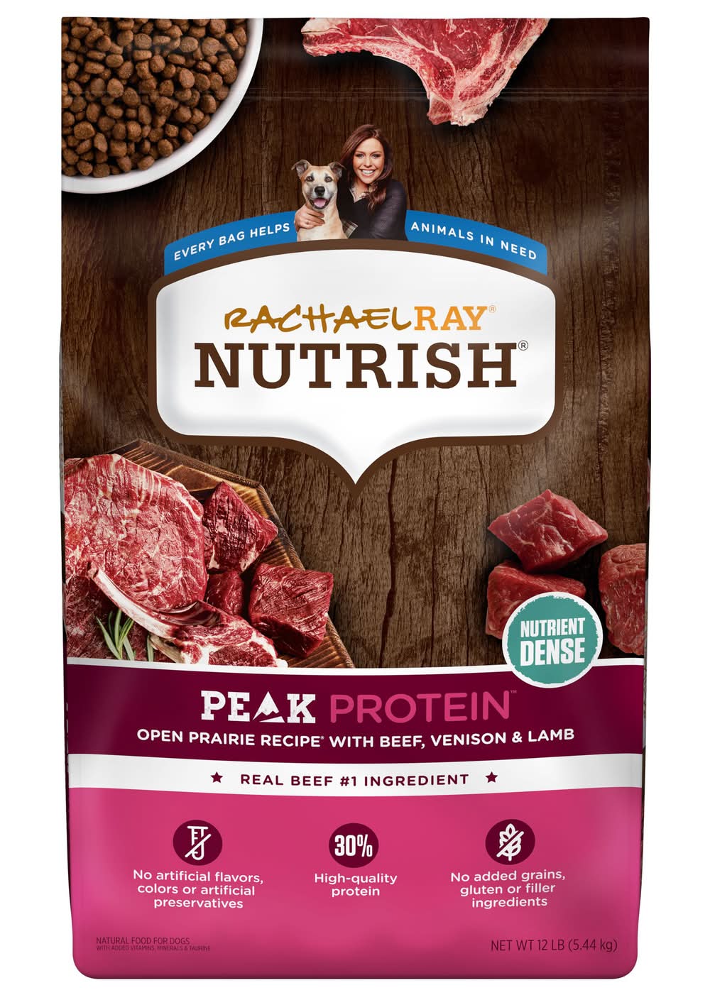 Nutrish Peak Open Prairie Recipe With Beef Venison & Lamb Dry Dog Food (12 lbs)