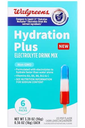 Walgreens Hydration Plus Electrolyte Drink Mix, Ice Pop (6 x 0.56 oz)