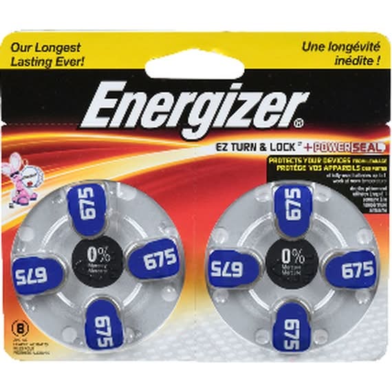 Energizer Ez Turn & Lock Size 675 Hearing Aid Batteries (8 ct)