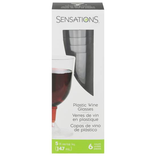 Sensations 5 Fluid Ounces Plastic Wine Glasses (6 glasses)