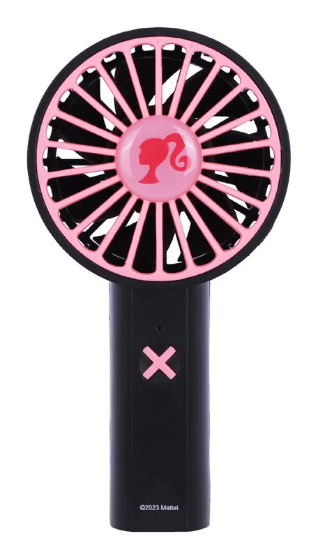 Miniso · Barbie ventilador de mano recargable, 13 cm, negro