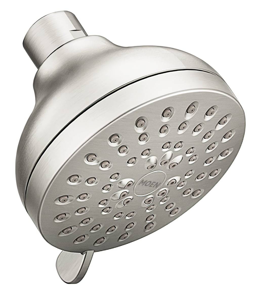 Moen Adler Spot Resist Brushed Nickel 3.5-in Round Fixed Shower Head 1.75 GPM | 23027EPSRN