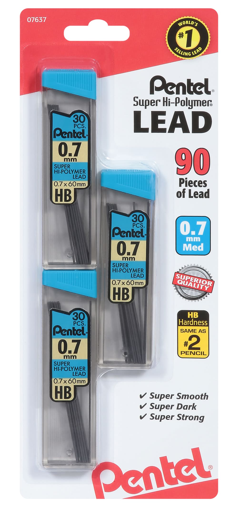 Pentel Super Hi-Polymer Leads, 0.7 Mm (31.8 g, 3 ct)