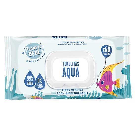 Toallitas Aqua Planeta Bebé Bolsa (60 unidades)