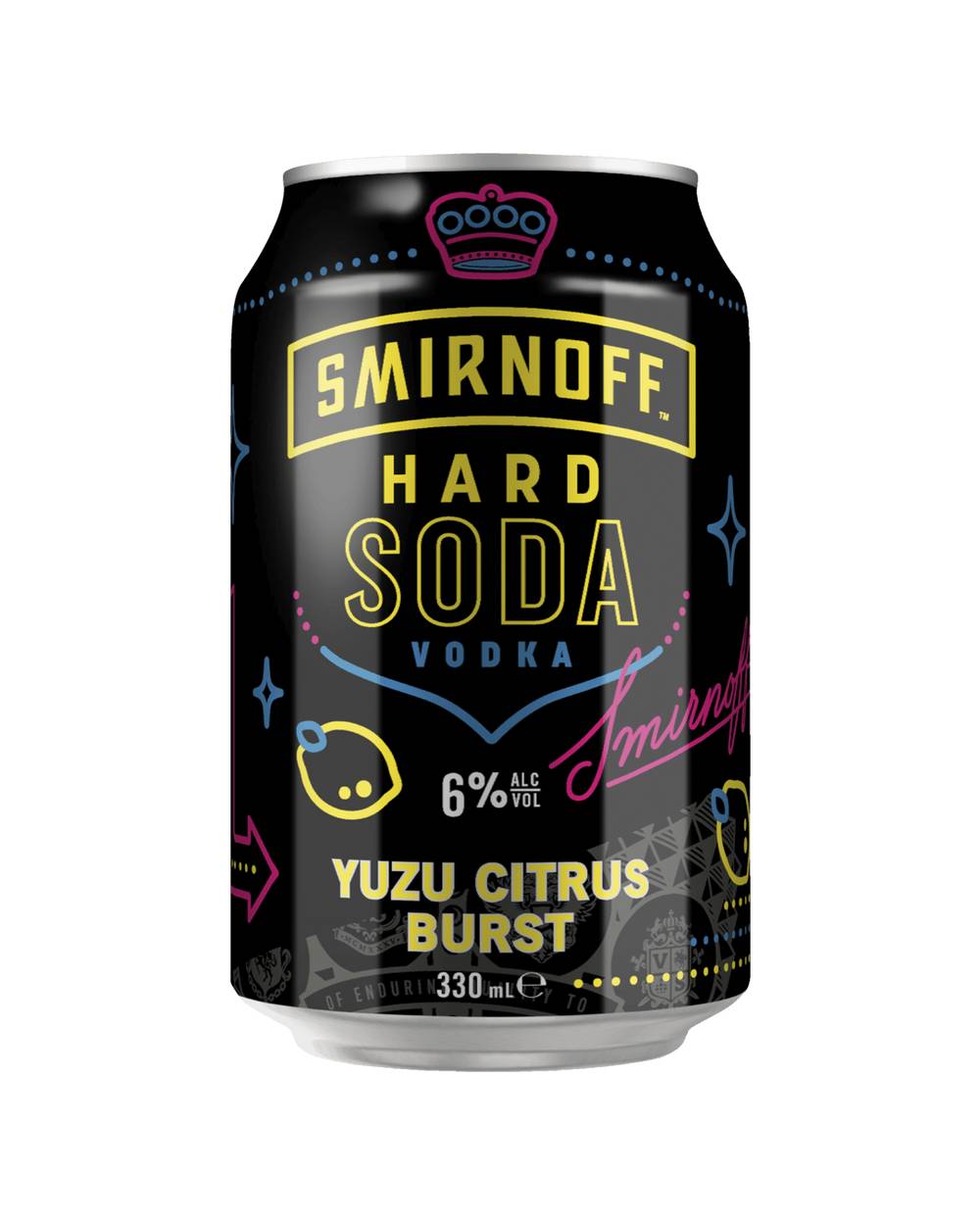 Smirnoff Hard Soda Yuzu Citrus Burst Can 4x330ml