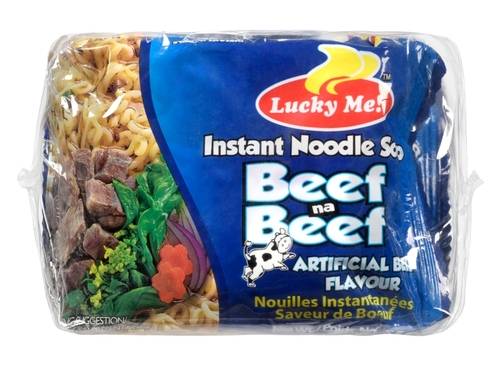 Lucky Me Nouilles Instantanées Saveur De Boeuf 6 X 55 G / Lucky Me Instant Noodle Soup Artificial Beef Flavour 6 x 55 g