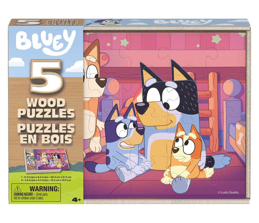 Spin Master 5pc Wooden Puzzle, Bluey