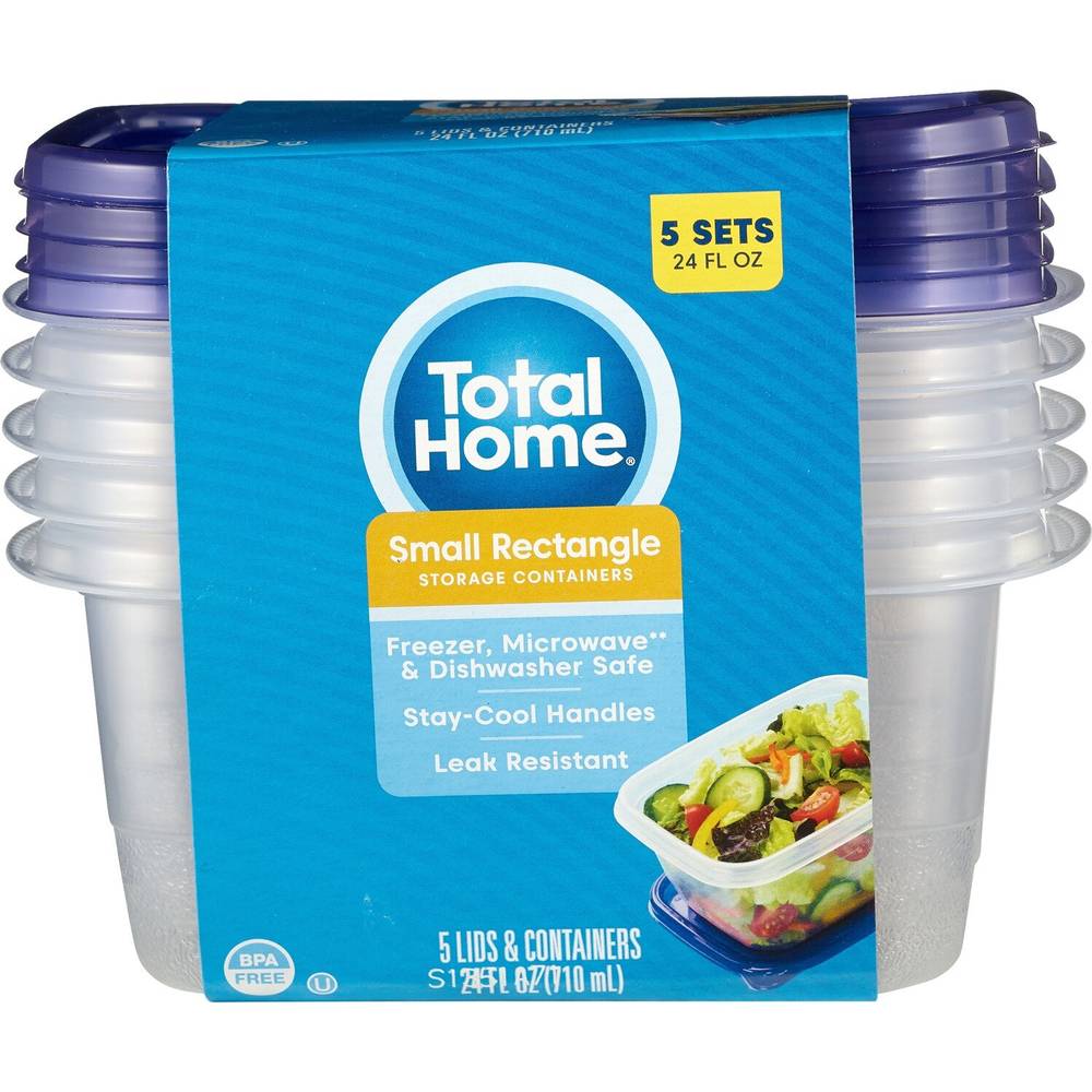 Total Home Food Storage Containers, 5 ct
