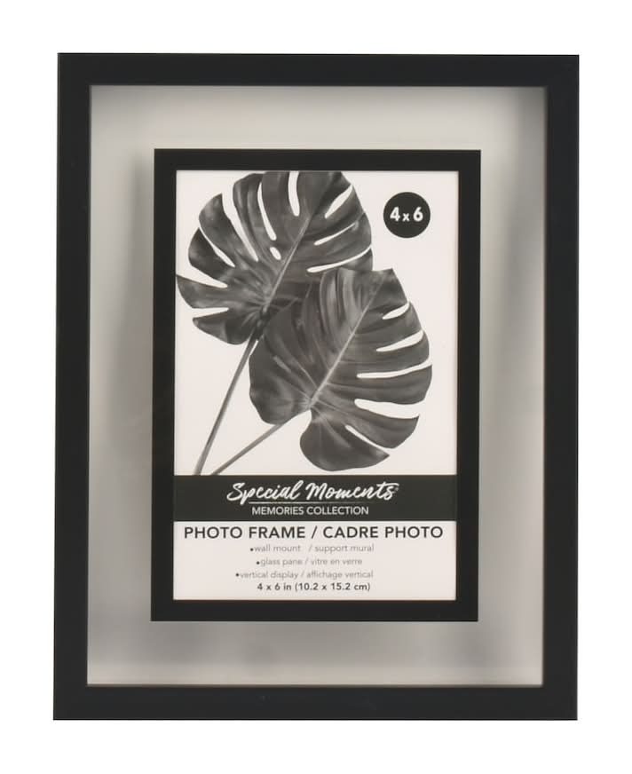 Special Moments Plastic Float Photo Frame, 4x6 in, Black