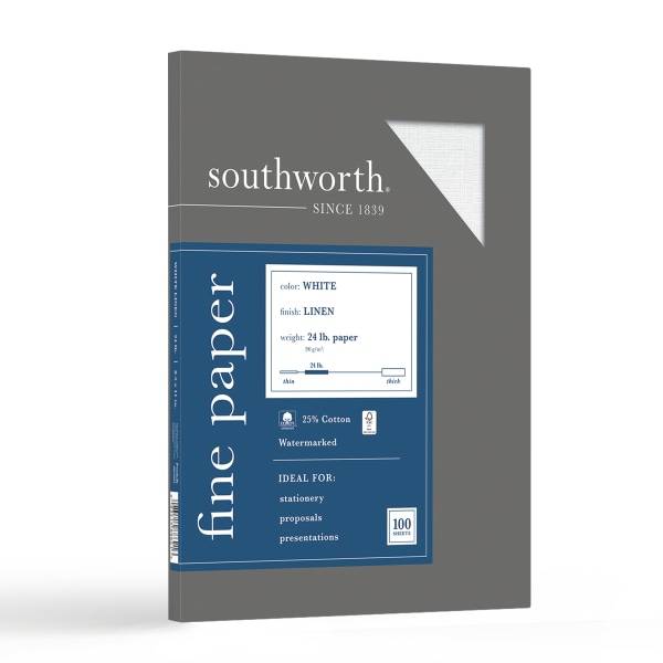 Southworth 25% Cotton Linen Business Paper White