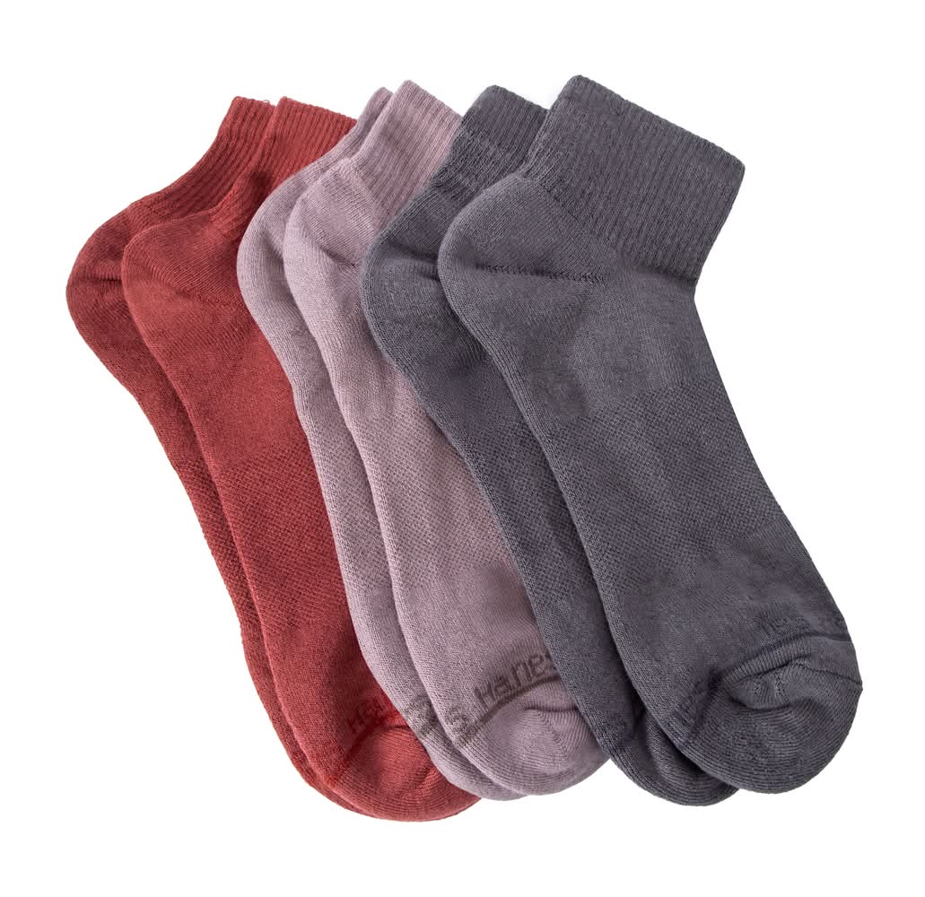 Young Mens Hanes® Supersoft Ankles 3-Pairs Red Multi