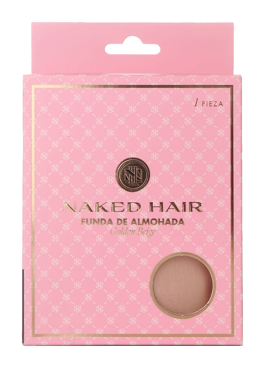 Naked Hair · Funda de satin para almohada, golden beige