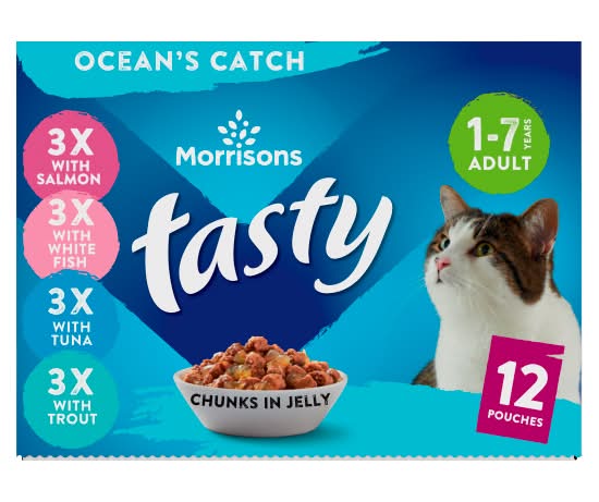 Morrisons Assorted, Tasty Ocean's Catch Adult Cat Food (12 pack)