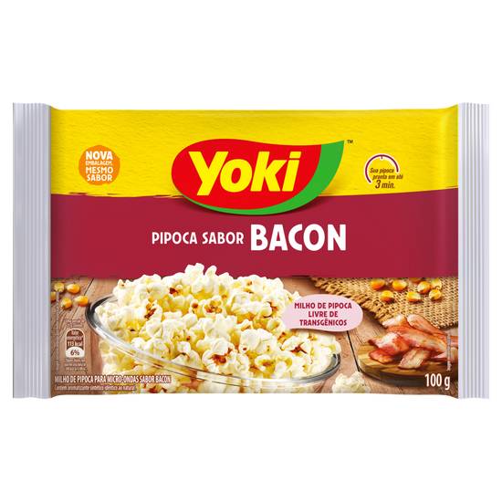 Yoki milho de pipoca sabor bacon para micro-ondas (100 g)